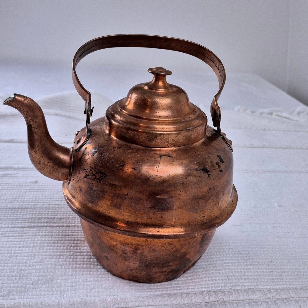 Vintage Volund Copper Teapot Kettle Antique Style Patina Gooseneck‎ Spout